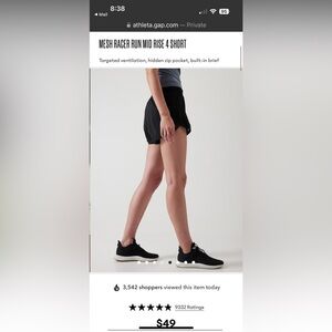 Mesh Racer Run Mid Rise 4 Short